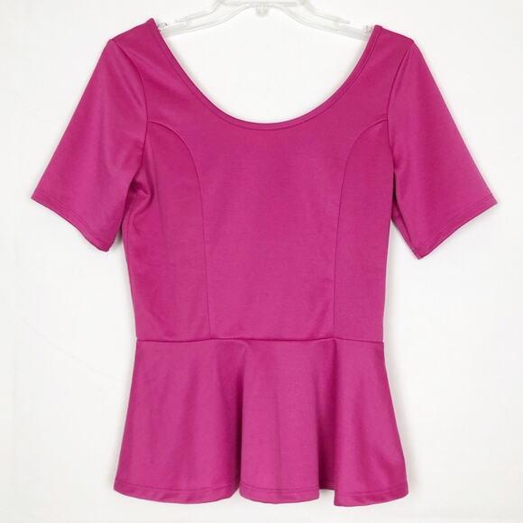 Eyelash Couture Peplum Pink Blouse Juniors Size Medium - Picture 1 of 3